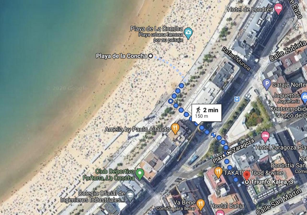 Apartamento Amplio y Central a pie de Playa la Concha San Sebastián Exterior foto
